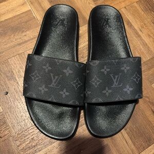 Louis Vuitton Dark Monogram Slides